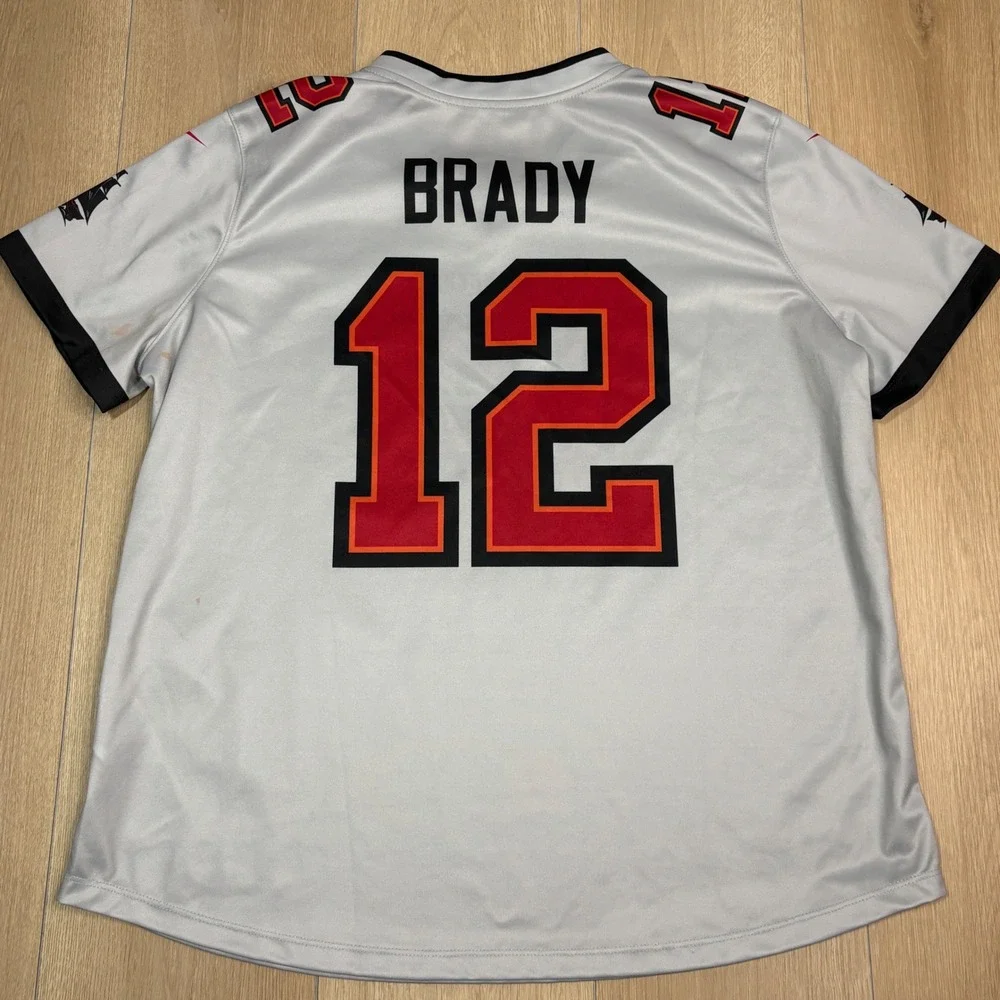 Nike NFL Tom Brady Tampa Bay Buccaneers Jersey Gray Mens XL 12 Dri-FIT